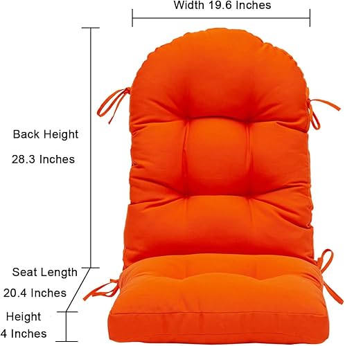 Miniatura 2 de QILLOWAY Cojín para silla de respaldo alto para interiores y exteriores, para Adirondack, para primaveraverano, para todo tipo de clima, repuesto