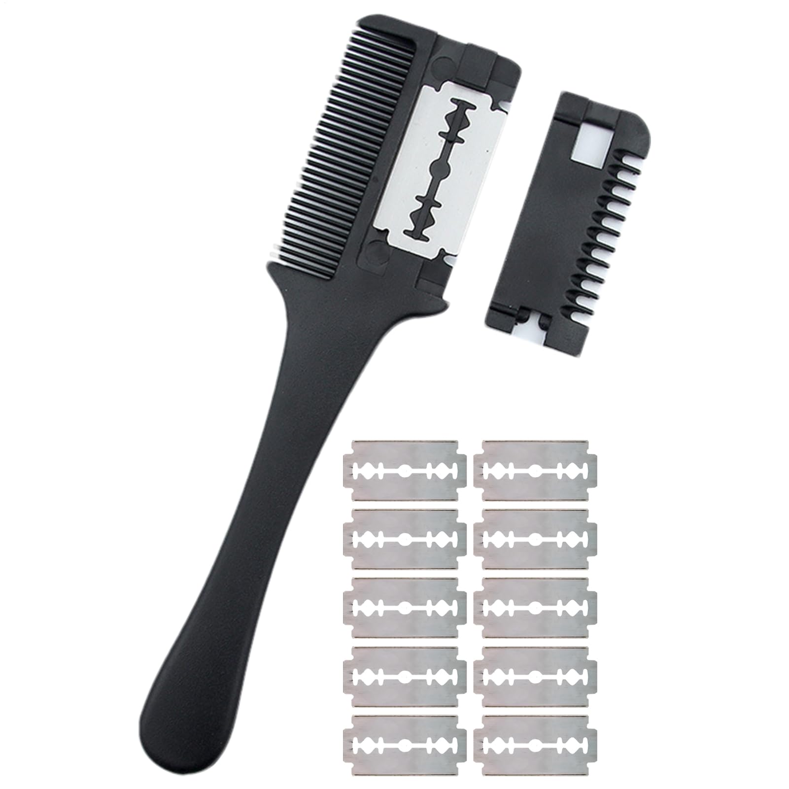 Shaving Comb Haustie - 7.48 Inch Carbon Fibre Comb | 0.22 lb High Temperature Resistant - Dog Cat Trimmer for Thinning Hair Pon- Split Ends Care Easy to Use Portable