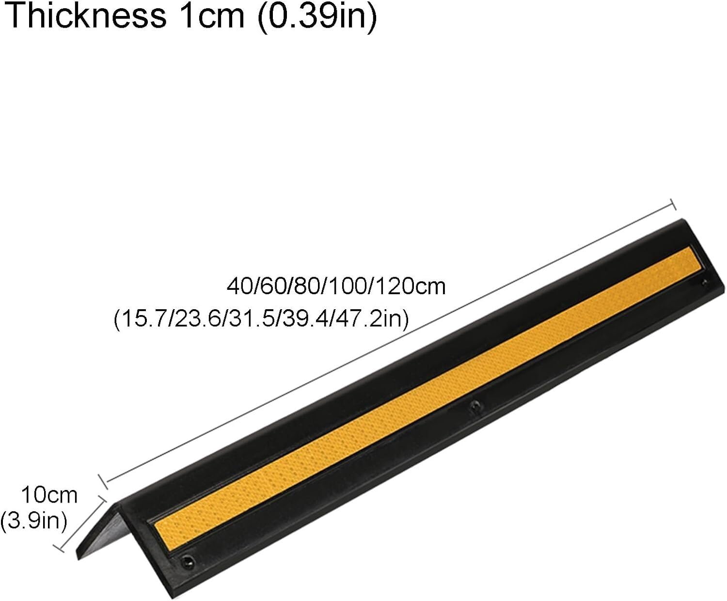 Protector de esquinas en forma de L con tira reflectante, protector de bordes para paredes de garaje, protector de esquinas para puertas de coche y parachoques de aparcam,Black+Yellow-100cm-1pcs