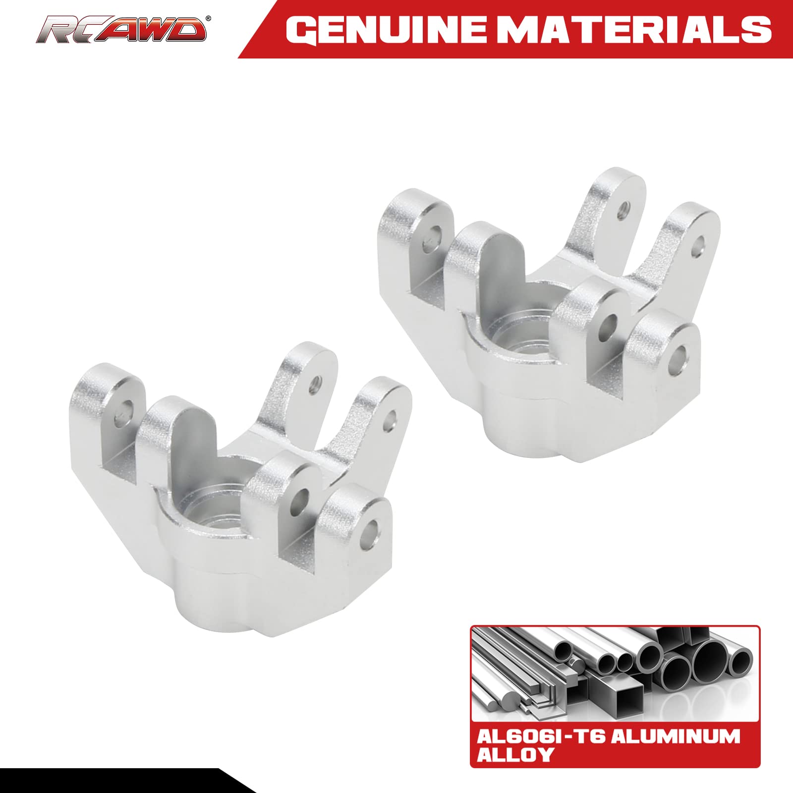 RCAWD Front Steering Block Spindle Set For Losi 1/8 LMT - Red, Replaces LOS244004 (2pcs)