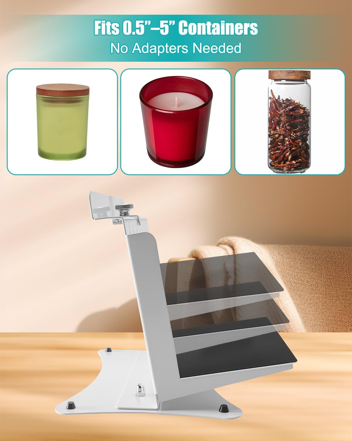 Precision Label Applicator for Jars, Bottles & Candle Vessels, Manual Label Placement Tool for 0.5–5 Inch Containers, Professional Labeling Tool for Small Business & Handmade Products