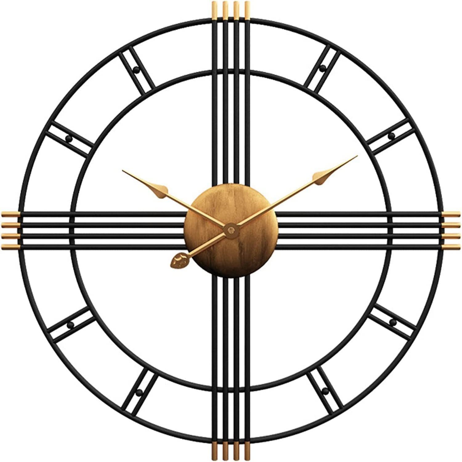 Horloge murale silencieuse en fer forgé pour un salon apaisant