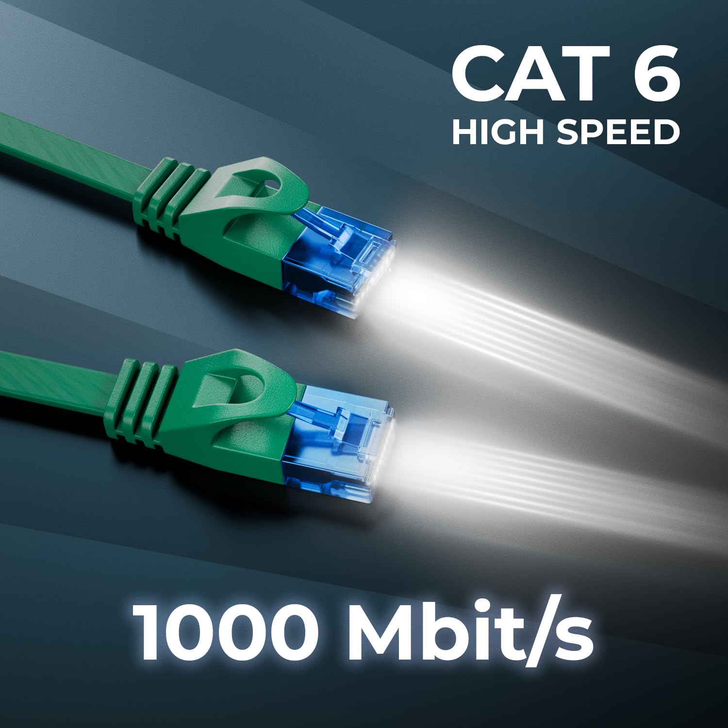 deleyCON 10x 1m Cavo Rete CAT6 Piatto - 1000 Mbit Gigabit LAN - CAT6 RJ45 Ethernet Patch Sottile Cavo Piatto - per Internet Switch Router Modem Patchpanel - Multicolore