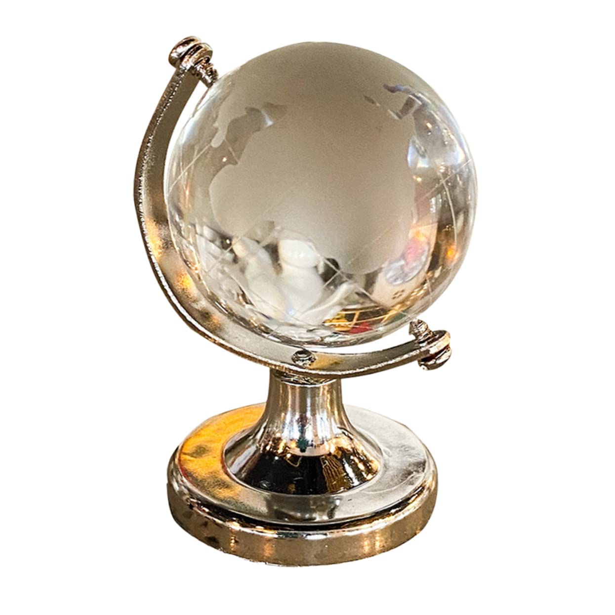 Gogogmee Mini Crystal Globe Decor Educational Desk Globe for Boys and Girls Map Strong Base Home Office Decor Accessory