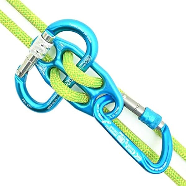 Kong. Gi-Gi Set: 1 GI-GI + 1 Oval Screw + 1 Argon Screw. Piastrina di Assicurazione Autobloccante e Multiuso. Discensore Arrampicata. per discese Corda Singola e Doppia da 8 a 13mm. - 1