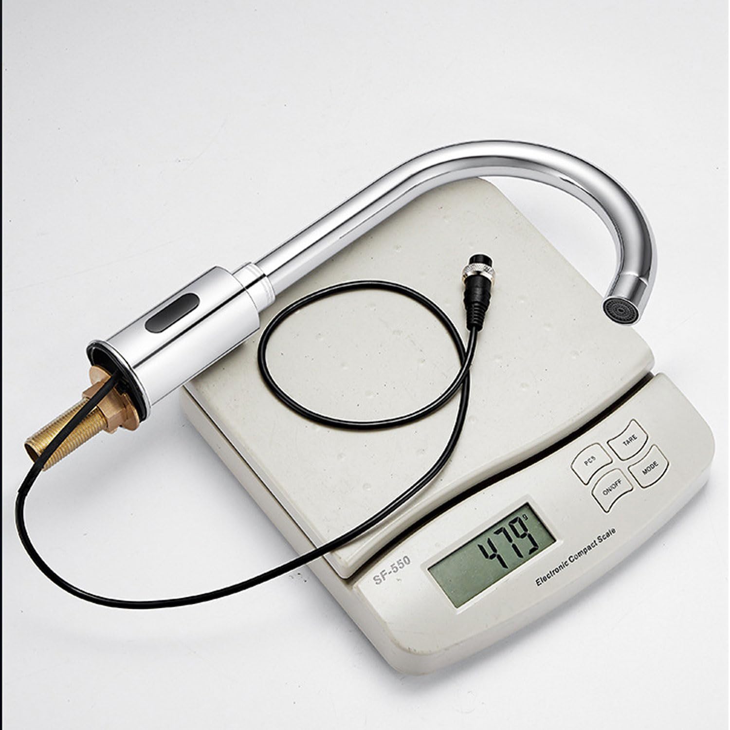 Rubinetto Con Sensore A Infrarossi, Rubinetto Automatico Con Miscelatore Bagno Lavabo Alto 32 Cm, Rubinetto Senza Contatto Battery Ottone Antibatterico Resistente Alla Corrosione (con miscelatore)