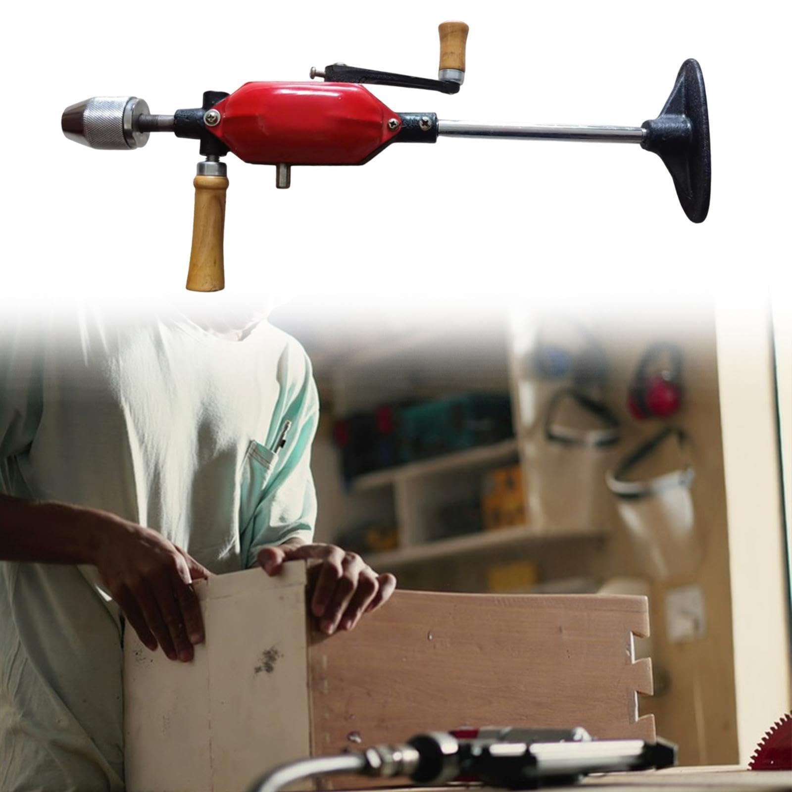 Taladro de Mano Accesorios de Bricolaje Cómodo Taladro de Manivela Manual Profesional