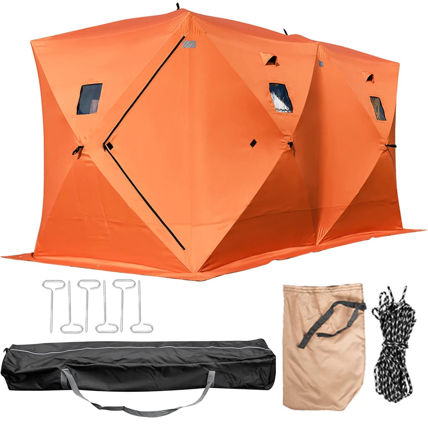 Buy VEVOR 23 / 8 Person Ice Fishing Shelter Tent, 300D Oxford Fabric