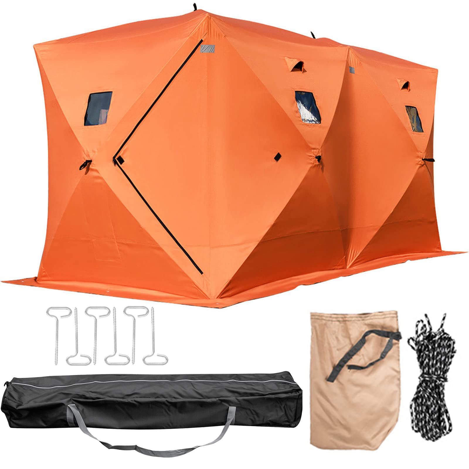 VEVOR 23/8 Person Ice Fishing Shelter Tent, 300D Oxford Fabric