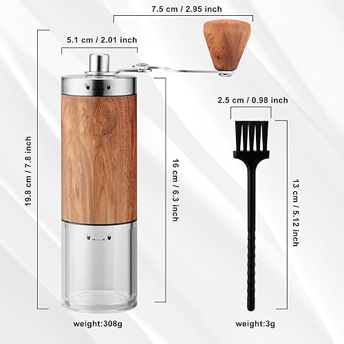 Miniatura 6 de Molinillo de café manual  Molinillo de café de manivela de acero inoxidable para expreso, prensa francesa, verter encima, molinillo portátil de