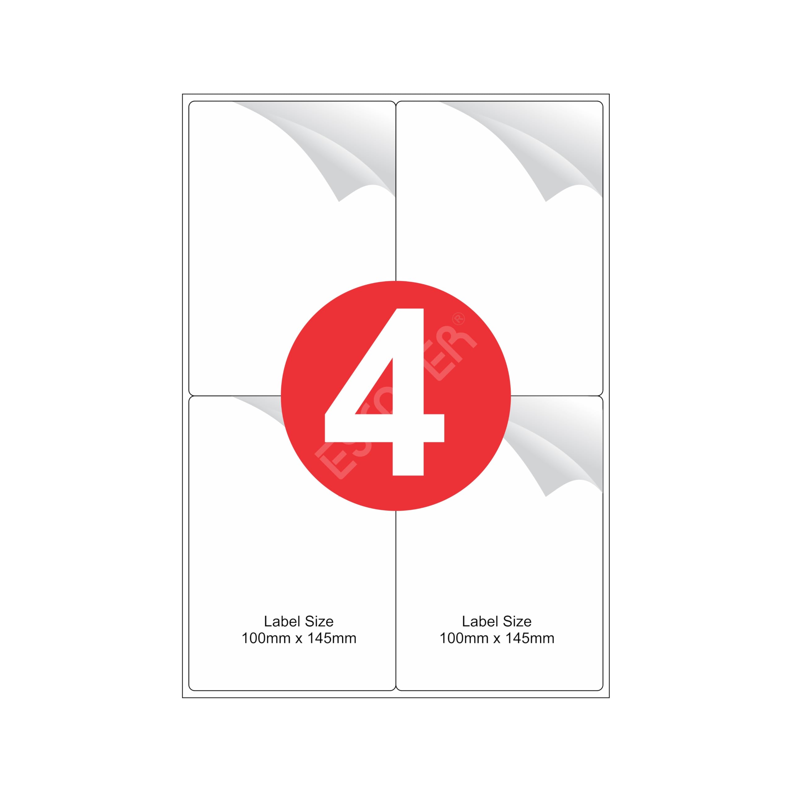 - ESCAPER Self Adhesive Labels, A4 White Label Sticker Sheets for Inkjet, Laser, Copier, Barcode Printers, Multipurpose Use for Shipping, Office & Packaging (04P, 50 Sheets)