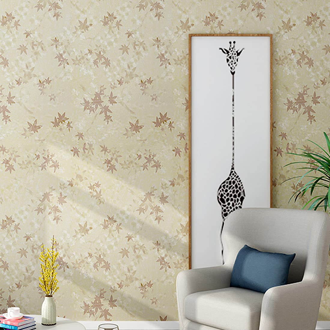 wolpin Wall Stickers Wallpaper Self Adhesive Maple Leaves (45 x 600 cm) Extra Large DIY Peel and Stick, Beige (B09KC7KHTJ) Amazon Price History, Amazon Price Tracker