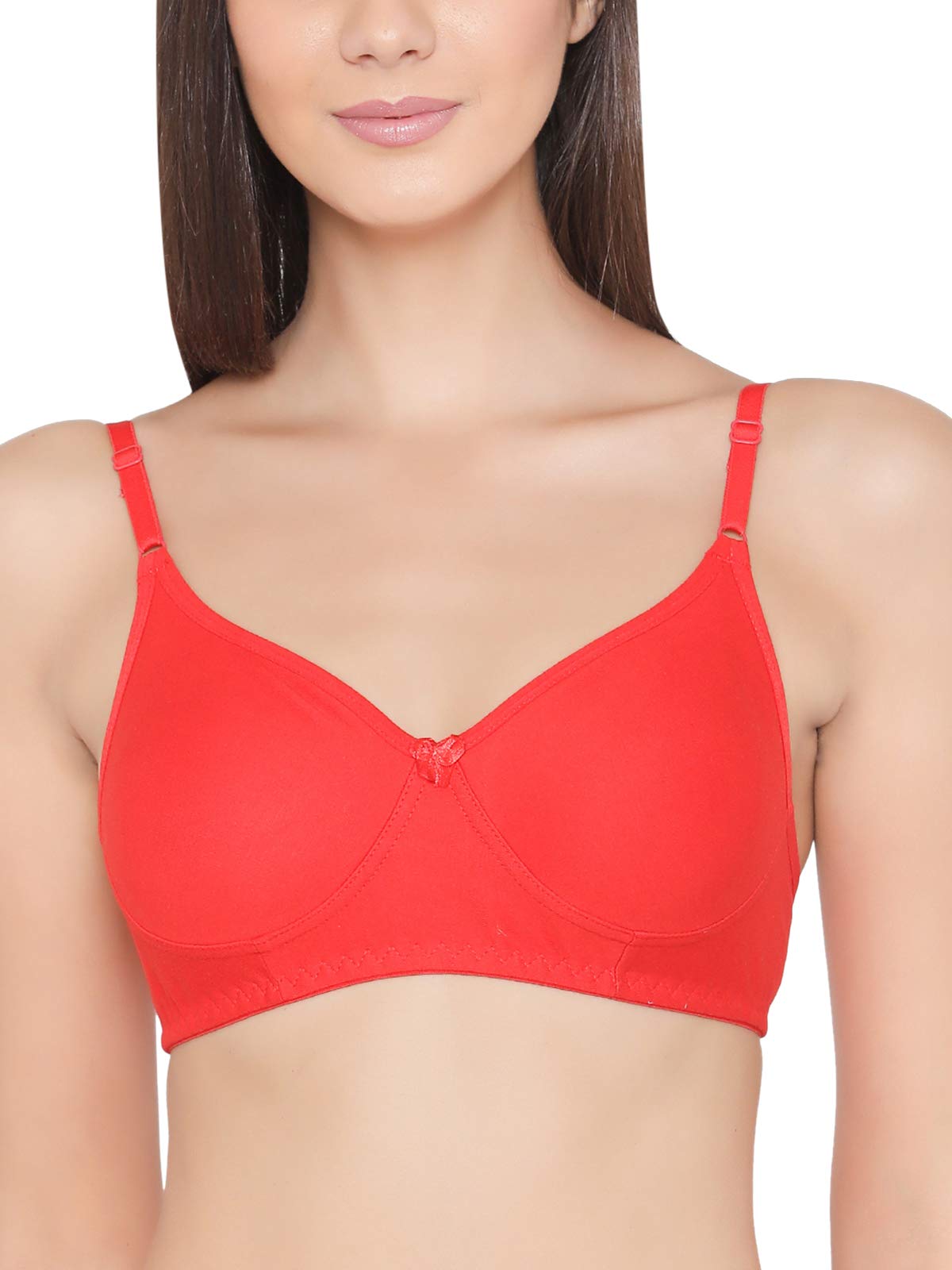 Clovia Ladies Cotton Rich Non Padded Non-Wired T-Shirt Bra Purple, red, 36C