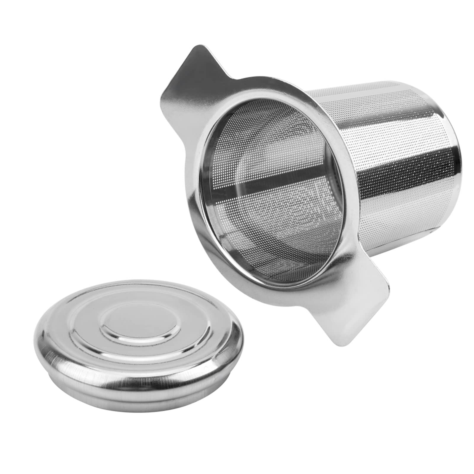 Colador de té de acero inoxidable, cesta de malla fina, filtro de té y café con 2 asas reutilizables
