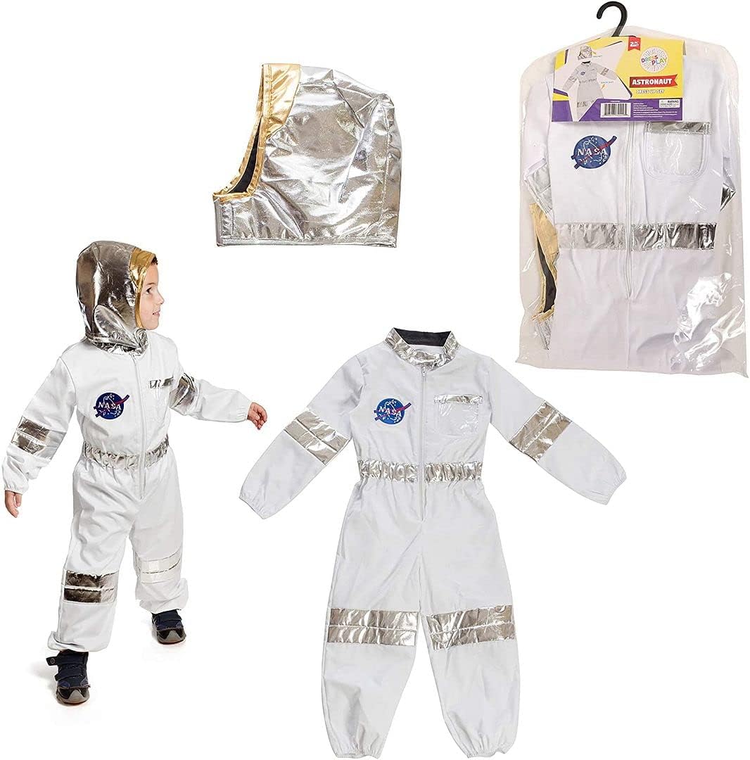 DRESS 2 PLAY Astronaut Costume for Kids, Pretend Play Astronaut Costume Set with Accessories - Astronaut Outfit for Kids Ages 3-7