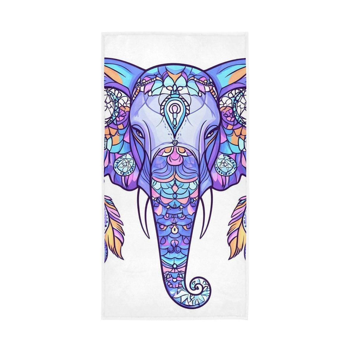 LSRCPD Colorful Elephant Head Hand Towel, Spa Towels for Hand, Face, Hair, Yoga, Kitchen, Bath 15 x 30 Inches