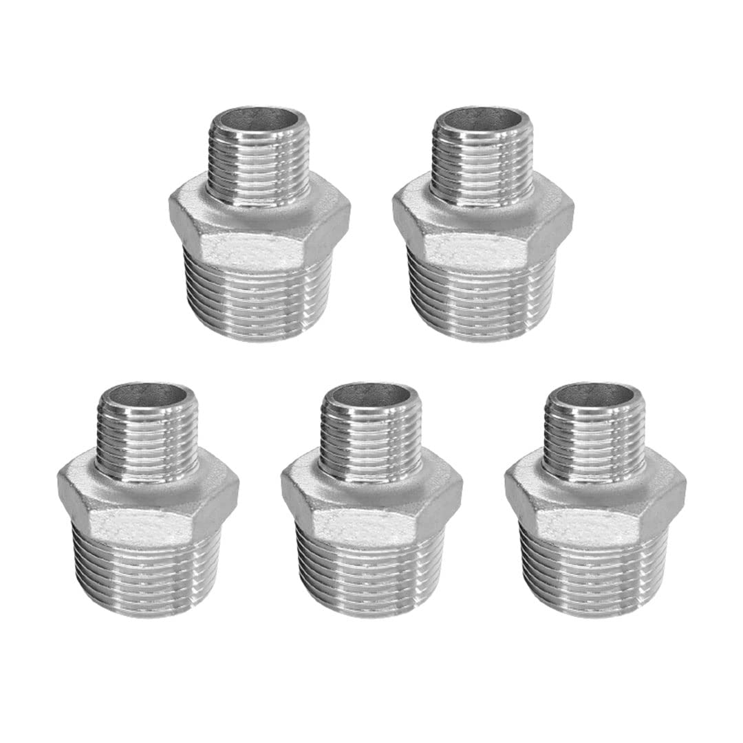B K JAGAN & CO Reducing Pipe Fitting - Reducer Hex Nipple - BSP Male Connector Zinc Finish Plating 5 Pcs (1/4 x 3/8 Inch) (B0B7MYCMRM) Amazon Price History, Amazon Price Tracker