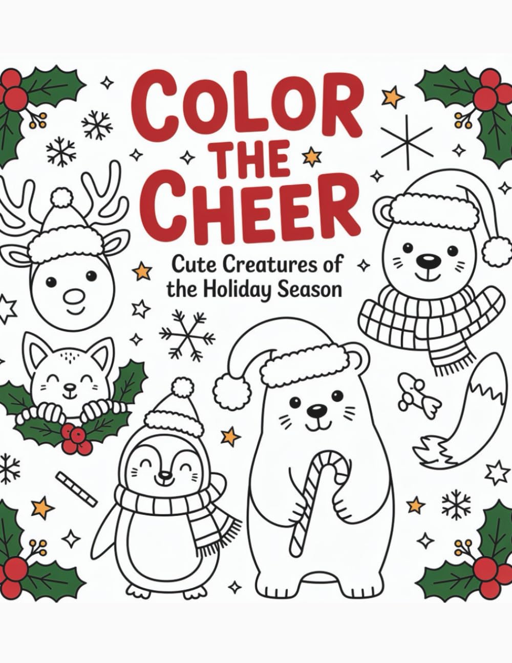 Color the Cheer Cute Creatures of the Holiday Season: 50 Adorable Holiday Animals to Color and Relax