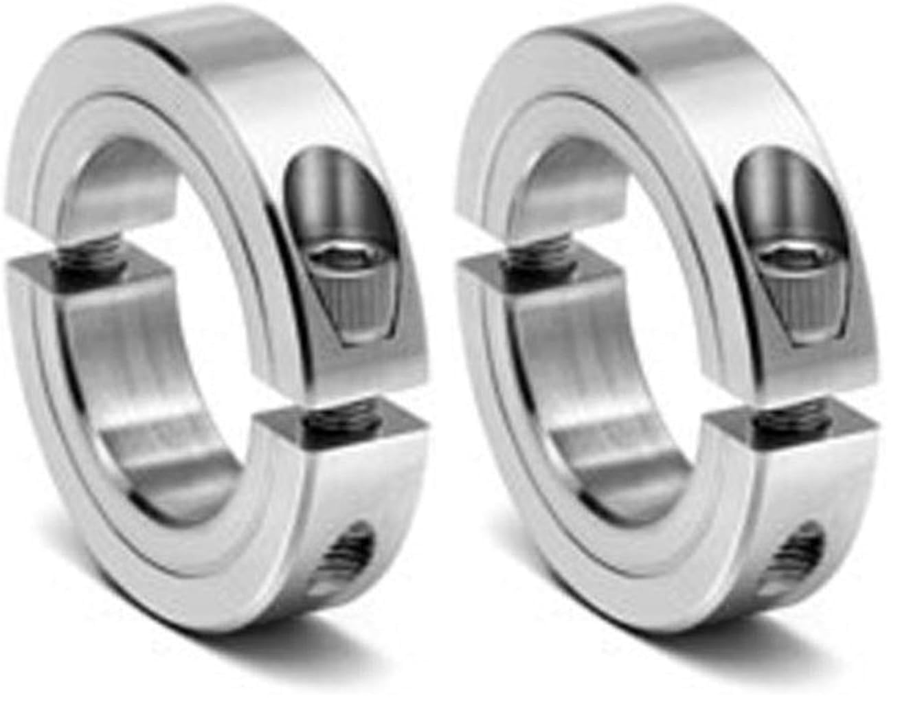 Climax Metal 2C-137-Z Two-Piece Clamping Collar, Zinc Plating, Steel, 1-3/8" Bore, 2-1/4" OD, 9/16" Width (Pack of 2)