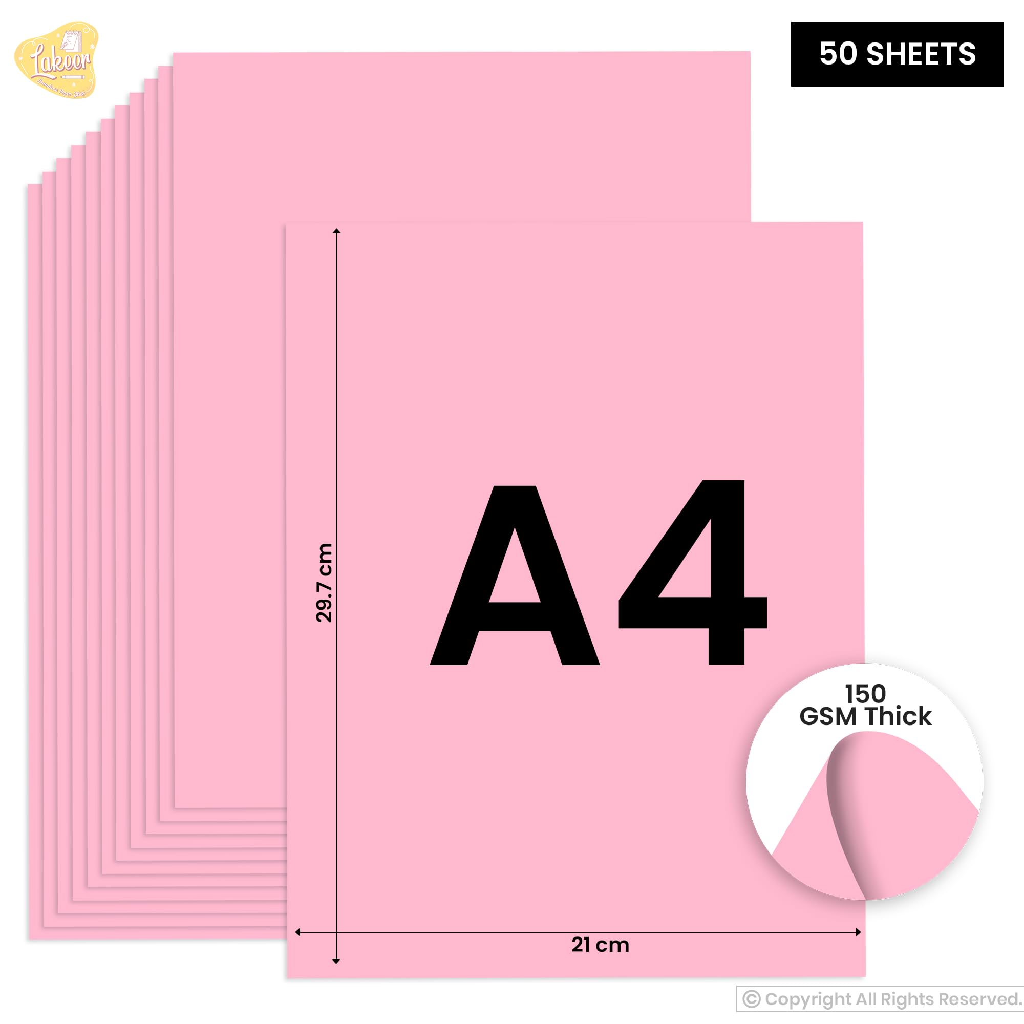 Lakeer Pastel Pink Paper - 50 Sheets A4 -3