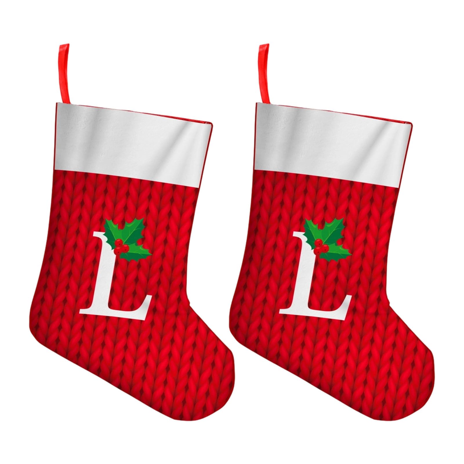 Carotoe L Classica Christmas Stocking Set Embroidered Etter Sturdy Fabric Fireplaces Hanging Ornament For Family Individualized Christmas Socks