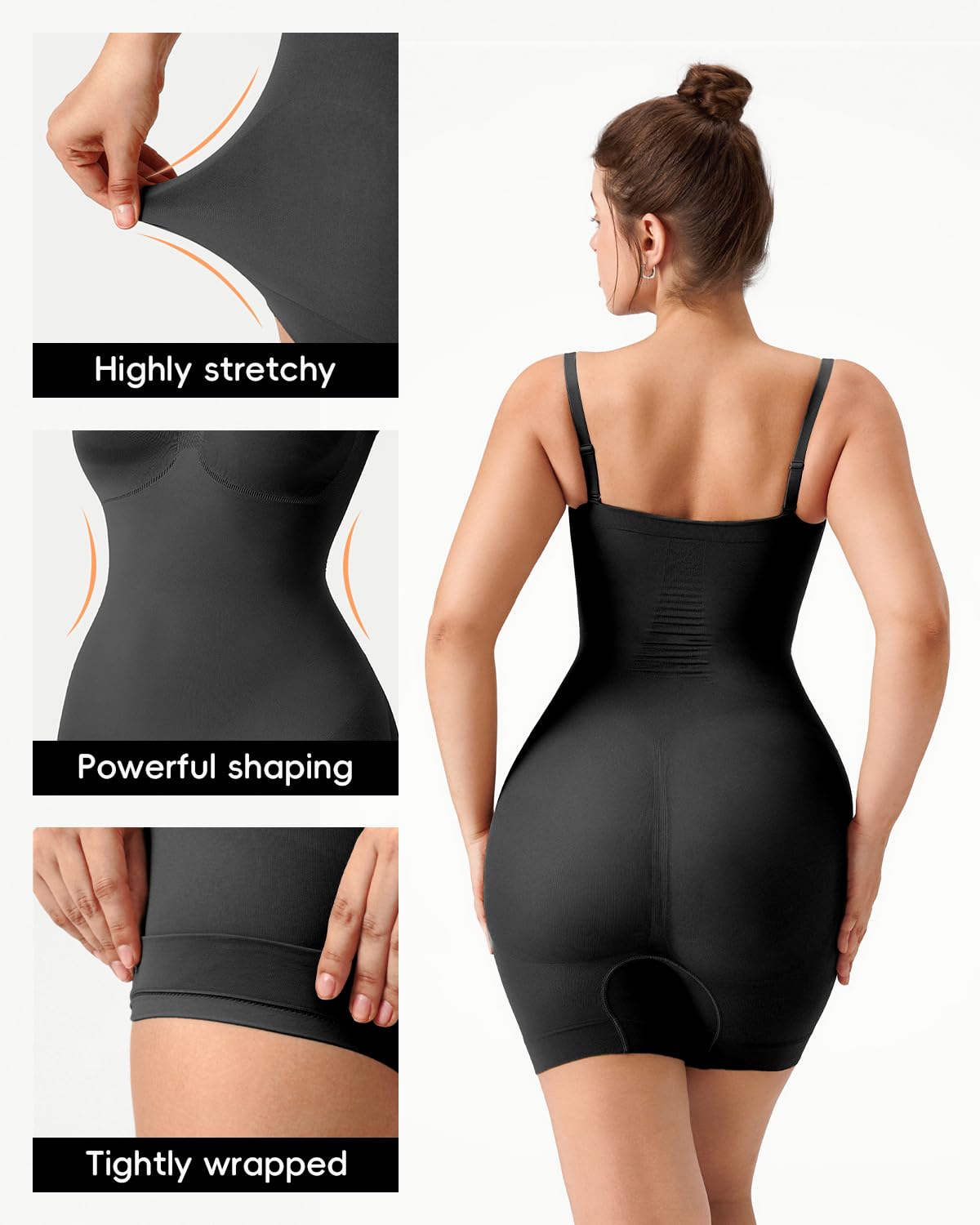 Shapewear senza spalline da donna con controllo della pancia, body scolpito senza cuciture per allenamenti e uso quotidiano comodo