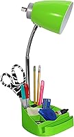 Vista 1 de Simple Designs LD1094-GRN - Lámpara de escritorio todo en uno de cuello de cisne de 18.5 pulgadas con soporte para iPad, soporte para libros