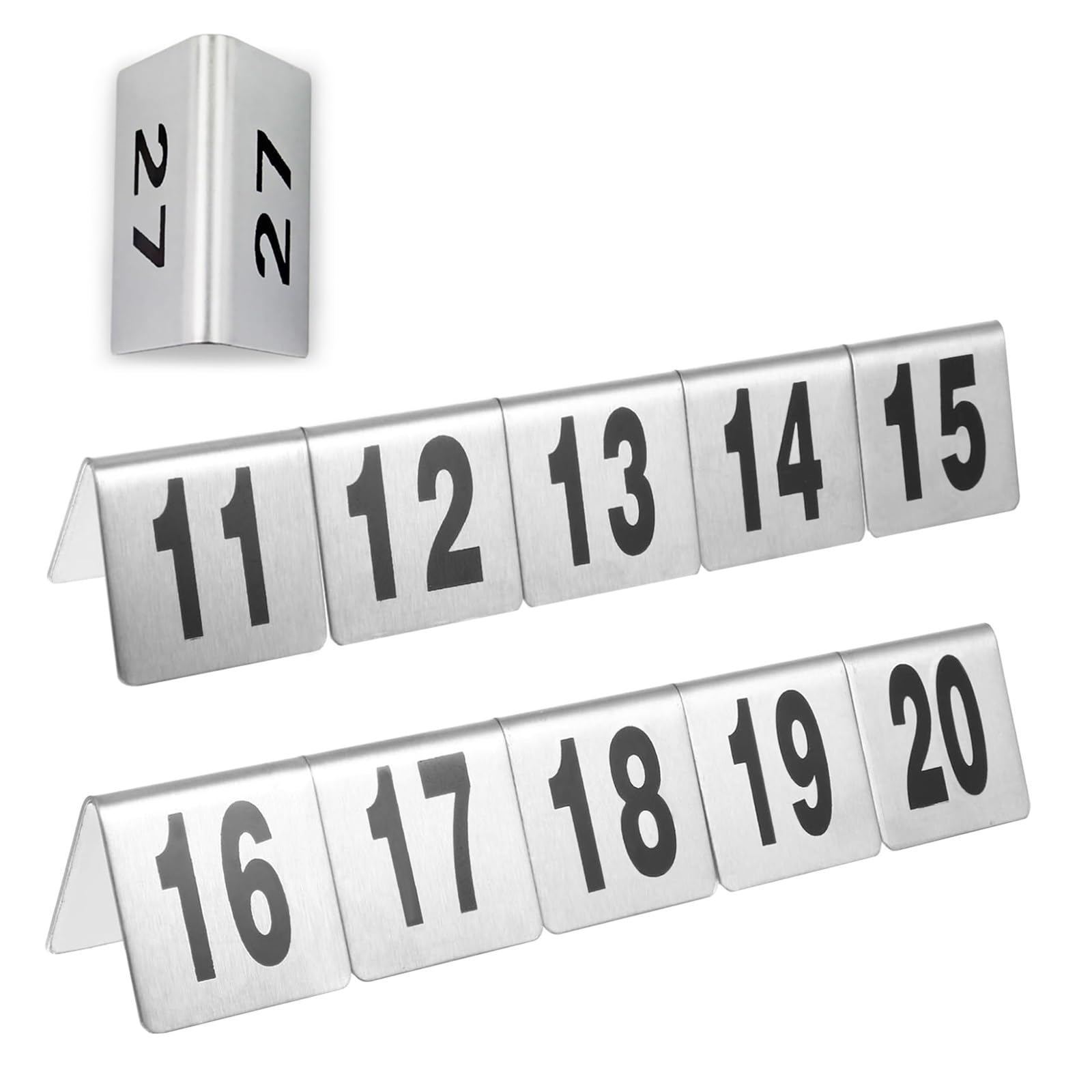 Table Numbers Edelstahl Tischnummern - Halter Von 1 Bis 25/50 / 100 Sitzplan Hochzeit Langlebig - Tischkarten Doppelseitige Tischmarkierungen Für Hochzeitsfeiern Bankette Empfänge(1 to 50)
