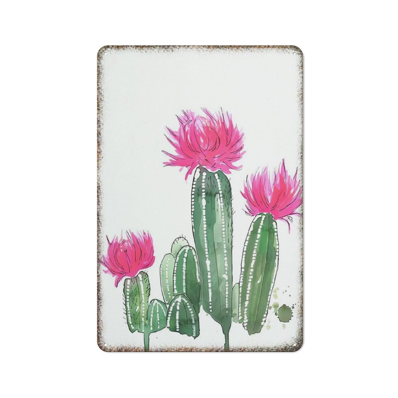 Cactus Watercolor Botanical Art Simple Living Room Home Decor 8x12 inch