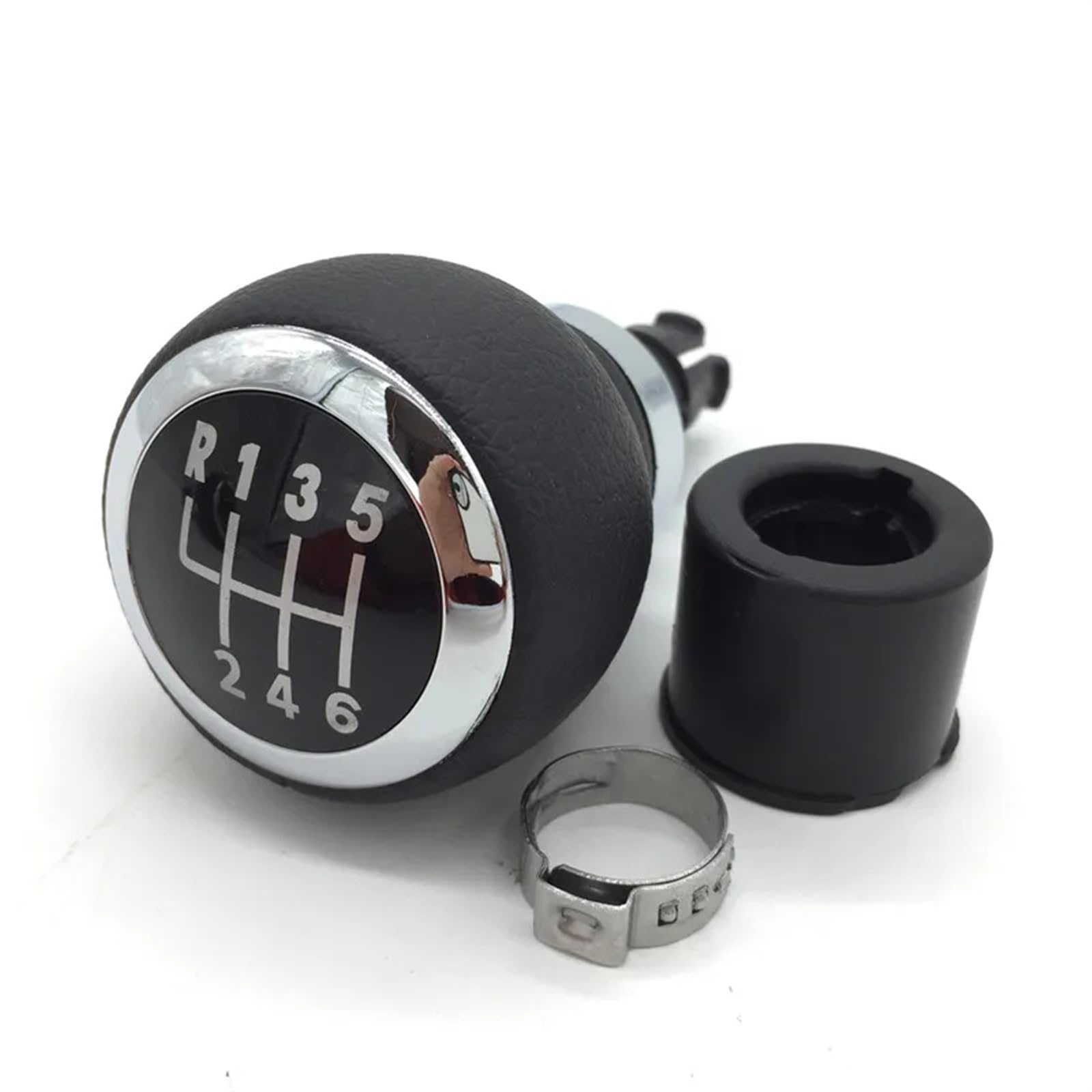 HSUKIHO Car Shift Knob Cover for VW for Passat B6 2006 2007 2008 2009 2010 2011 Car 5/6 Speed Gear Stick Shift Knob with Gaiter Boot Cover #3C0711113A(6 Speed gearknob A)