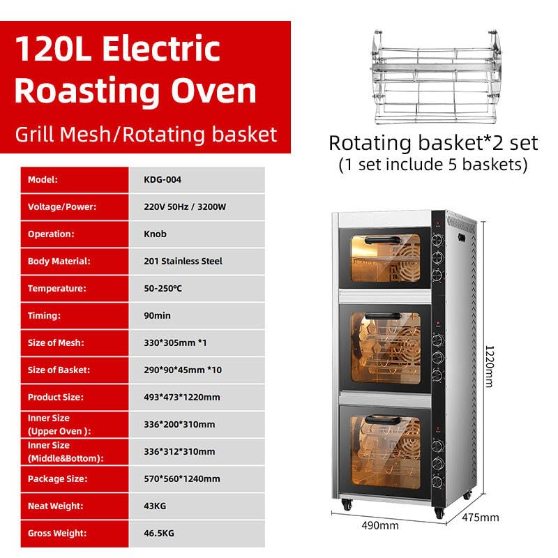 Commercial Roasted Sweet Potato Oven,Electric Roasting Oven,Automatic Timing Baked Sweet Potato Machine,360° Rotation,Temperature Adjuatable,Timer,220V,90QT