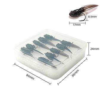 10 Pieces Artificial Fishing Lures Fishing Jigs Tadpole Shape Supplies Portable