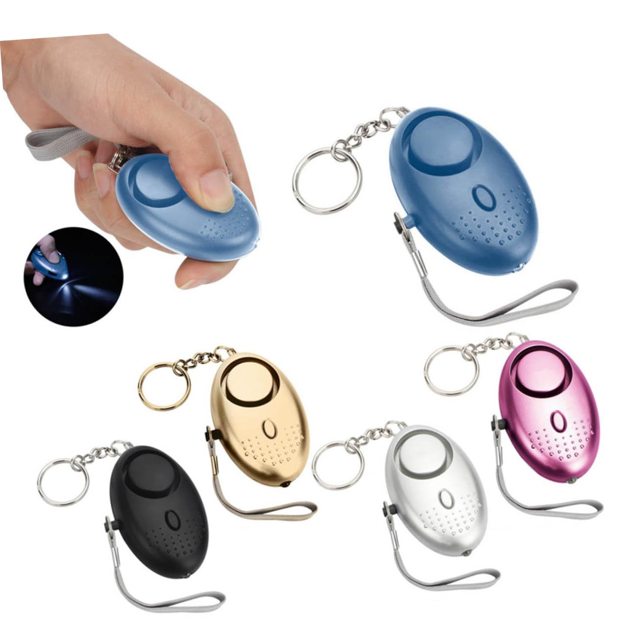 jojofuny 6piezas Alarmas Personales con Luz Led Pack De Seguridad Emergencias para Mujeres Niño Niña y Ancianos Diseño Portátil y Ligero para Trabajadores Nocturnos y Actividades Al