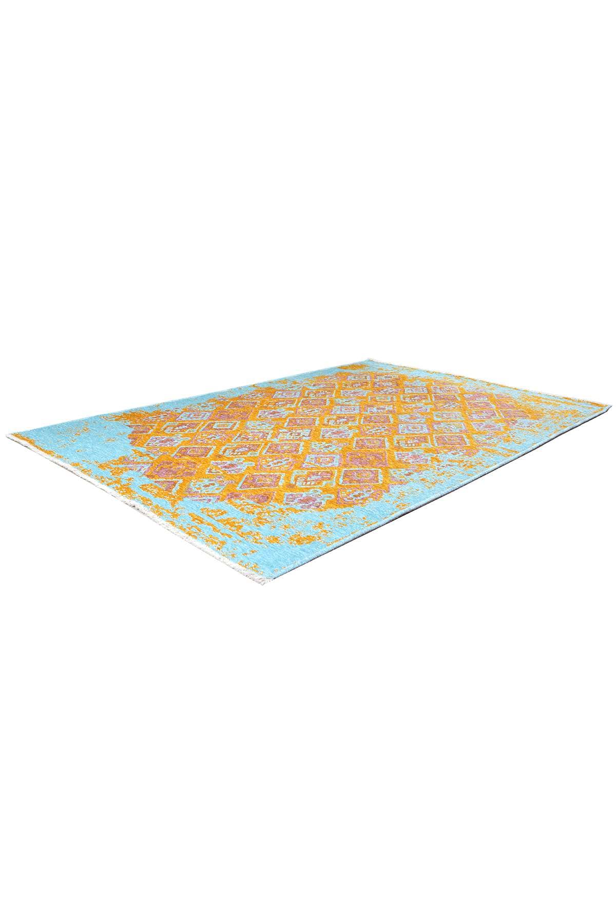 Alfa Rich Alfombra reversible lavable para sala de estar, dormitorio, cocina, 7 x 10 pies, color rosa, naranja, verde azulado