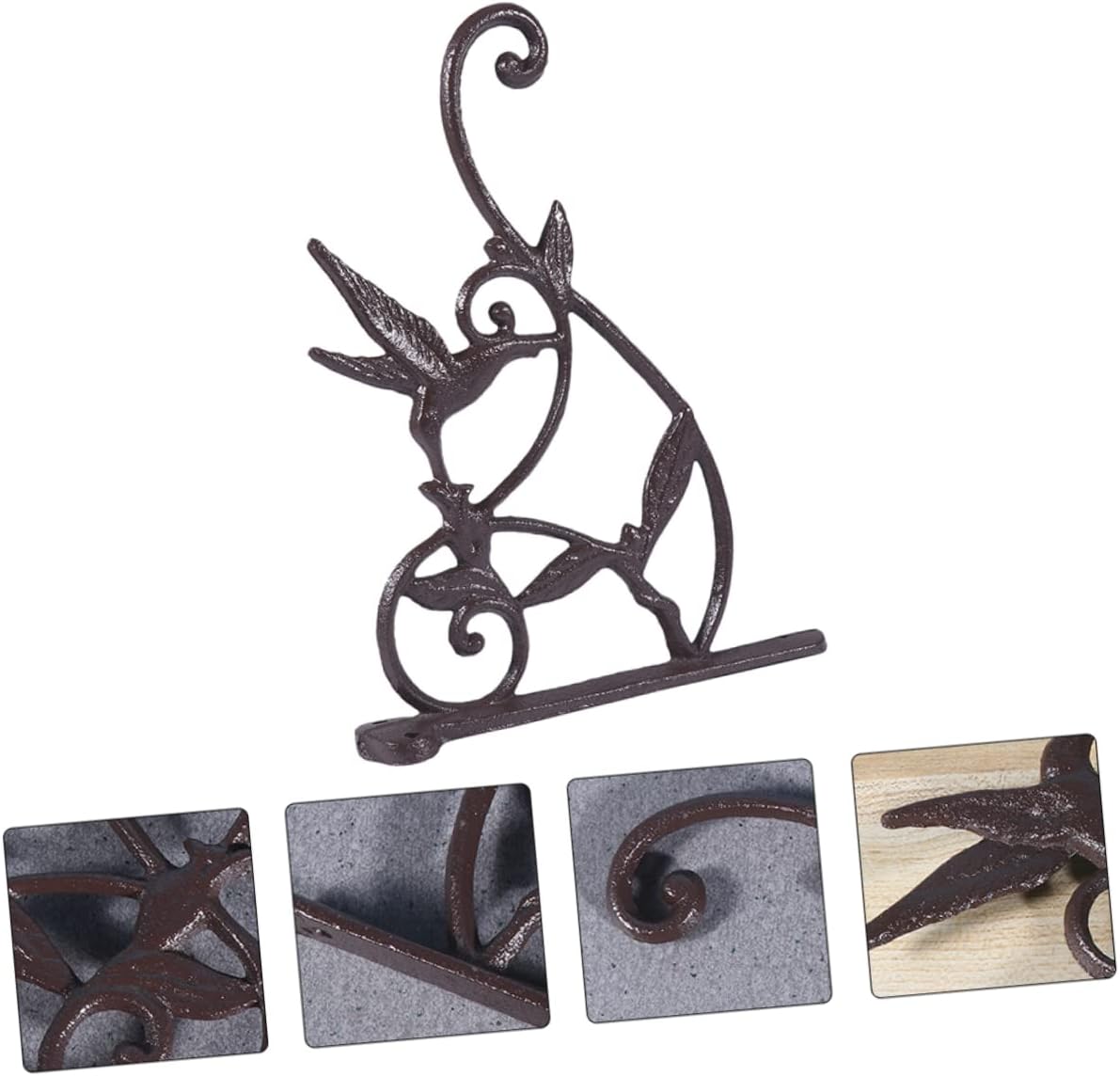 2Pcs Cast Iron Vintage Hanging Basket Brackets Rustic Garden Flower Pot Hooks for Outdoor Decor Multi-Purpose Plant Hangers for Balcony and Patio