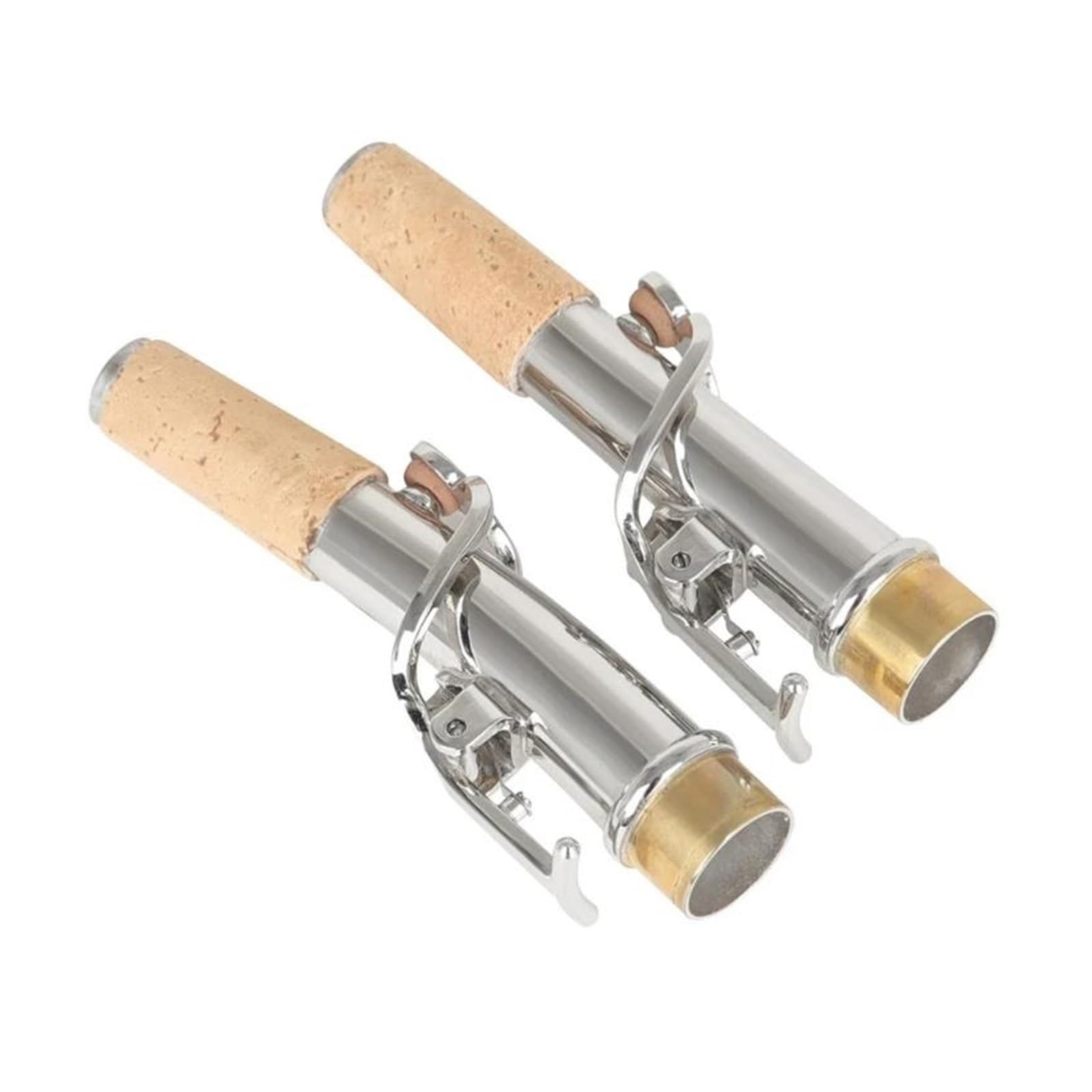 Akcesoria do saksofonu 2 Szt. Szyja Saksofonu Prosta I Zakrzywiona Szyja Saksofon Sopranowy Mosiężny Ustnik Instrumenty Akcesoria Saksofonowe (Color : Silver)