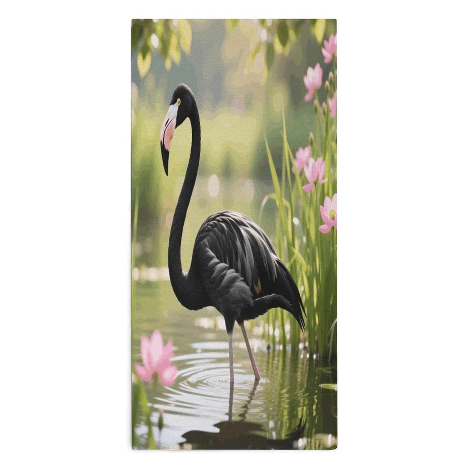 VstaDank Black Flamingo Towel Quick Dry Absorbent Towels for Beach Thin Soft Lightweight Travel Bath Towel Sand Free Super Microfiber Face Towels for Sport Bath Adults