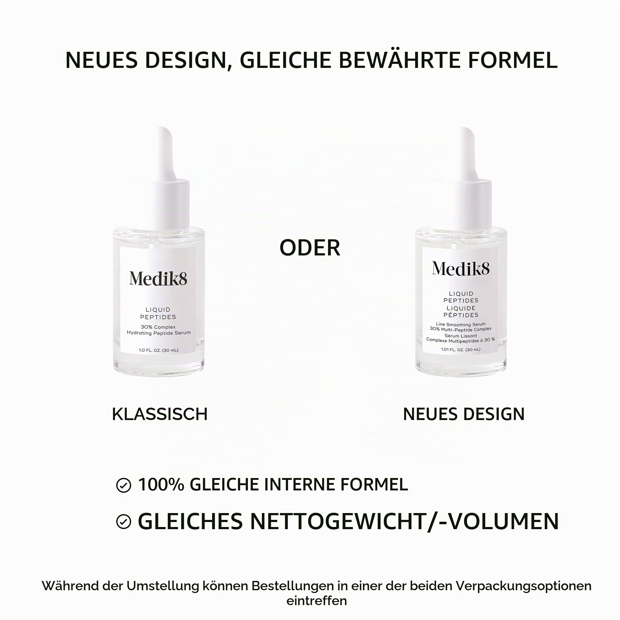 Medik8 Liquid Peptides - 30% Multi-Peptide-Anti-Aging-Serum - Drohnen-Technologie glättet & polstert Falten auf - Unterstützt Kollagen produzierende Zellen - 30ml