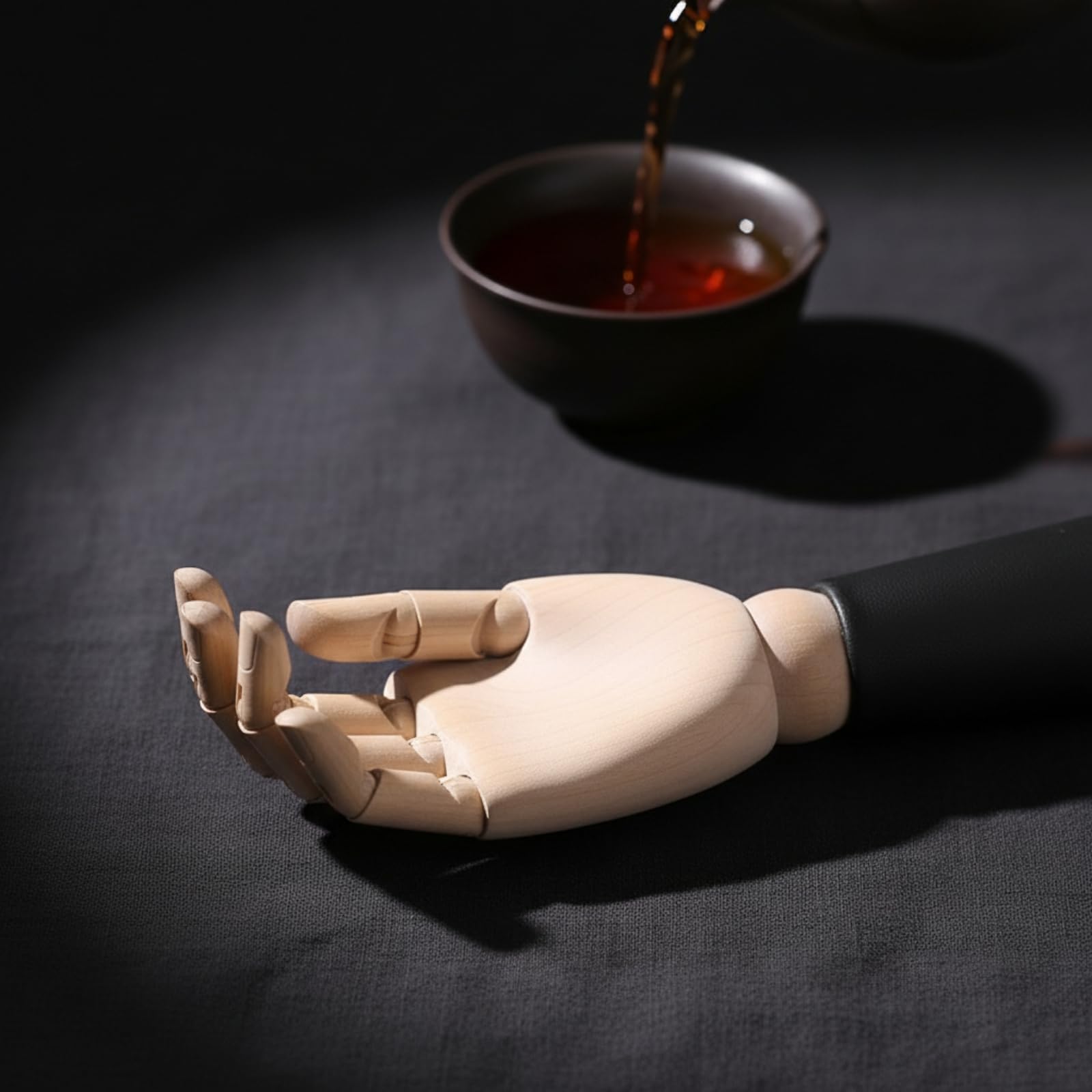 Mannequin-Hand mit Lederoptik drehbar Präsentationshand mit beweglichen Fingern dekorativ Präsentationshand für , 米白色皮革短款右手模 , Kurzes Handmodell Aus Leder, Rechte Hand, Farbe Cremeweiß