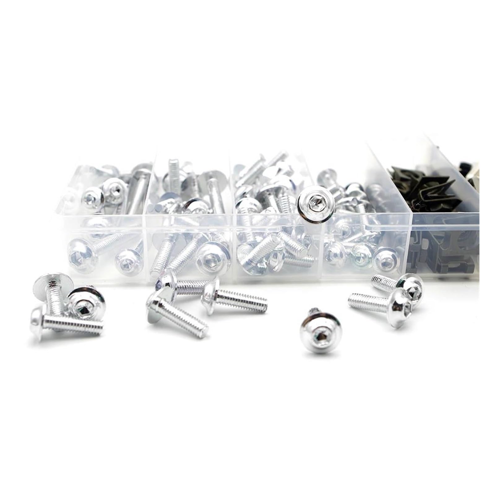 Kit Bulloni Moto Per BM&W F650Gs F700Gs 184 PCS M6 M4 Set Di Dadi A Vite Per Carenatura Universale Per Moto(Taglia:D'argento)
