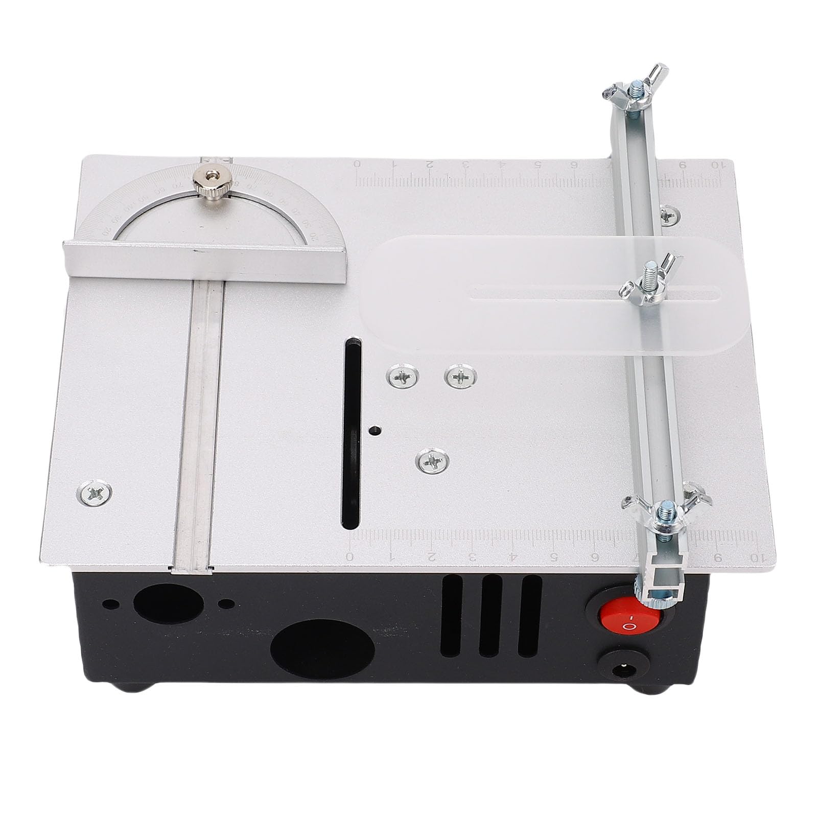Jeffergarden Przenośna Piła Stołowa 96W, Mini Piła Stołowa z 4 Ostrzami Regulowana głębokość Cięcia 0-15mm, do Rękodzieła z Drewna Akrylowego PCB (wtyczka UE)
