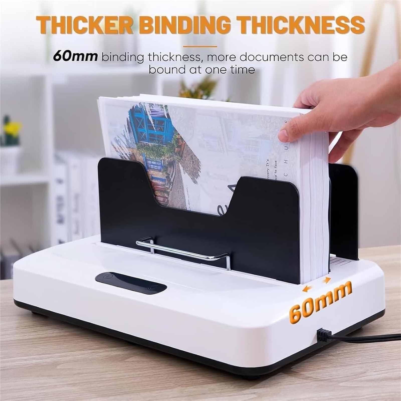 Rilegatrice Elettrica A Caldo, Formato A4, Regolazione della Temperatura su 3 Livelli, Larghezza Massima di Rilegatura 60 Mm E Lunghezza di Rilegatura 310 Mm, Bloccaggio Automatico