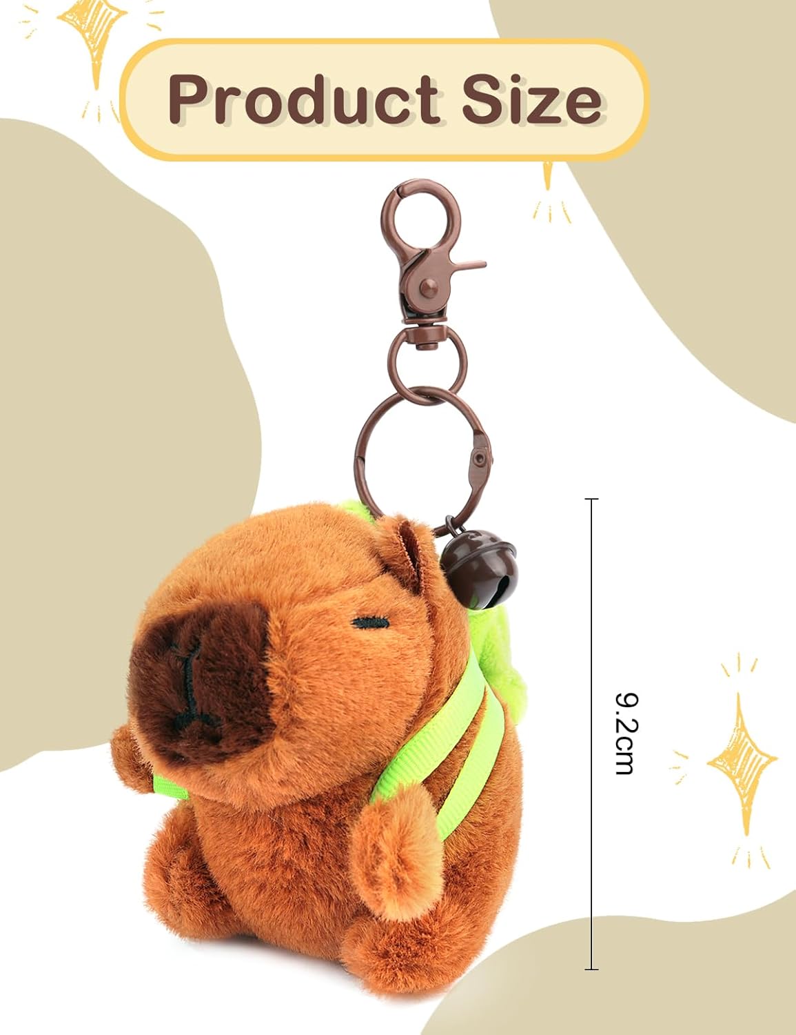 ChunlongFour Cute Keychain Capybara Plush Keychain Bag Charms Pendant for Christmas Gifts Handbag Backpack Car Keys Purse - Image 2