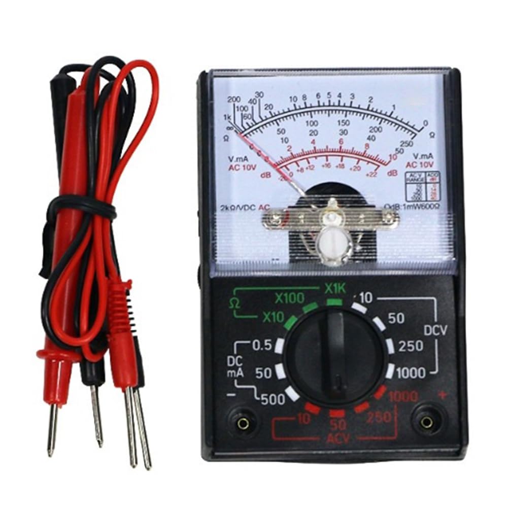 Pomoflexi Mini Analog Multimeter Tool 1000V Voltmeter 500mA Ammeter 1K Resistance Meter Handheld Pointer Voltage