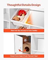 Vista 6 de VEVOR Estantería y almacenamiento de juguetes para niños, organizador grande de almacenamiento de juguetes de 4 niveles con 8 contenedores