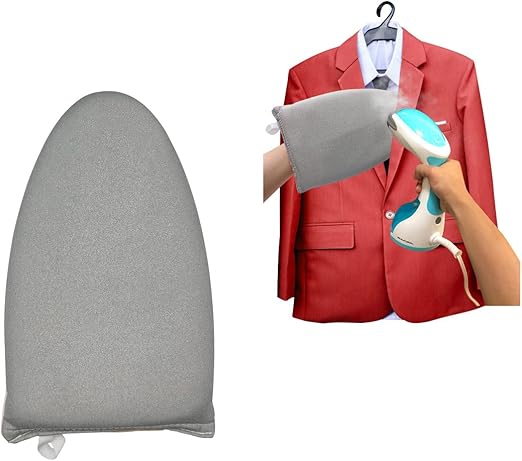Garment Steamer Ironing Glove with Finger Loop, Heat Resistant Waterproof Ironing Mitt for Heat Resistan Handheld Steamer, Garment Steamer Accessories for Clothes (Grey)