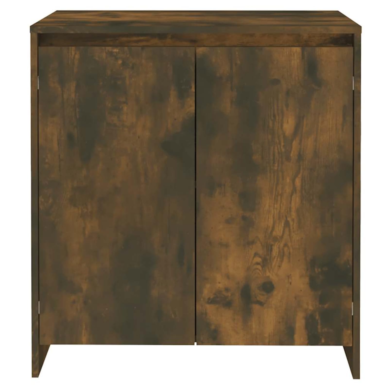 Kredens z materiału drewnopochodnego 70 x 41 x 75 cm w kolorze dębu wędzonego z dużą ilością miejsca do przechowywania książek i urządzeń multimedialnych