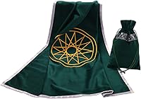 Vista 36 de BLESSUME Mantel de cartas de tarot de altar con bolsa de tarot adivinación Wicca Velvet (azul 2)