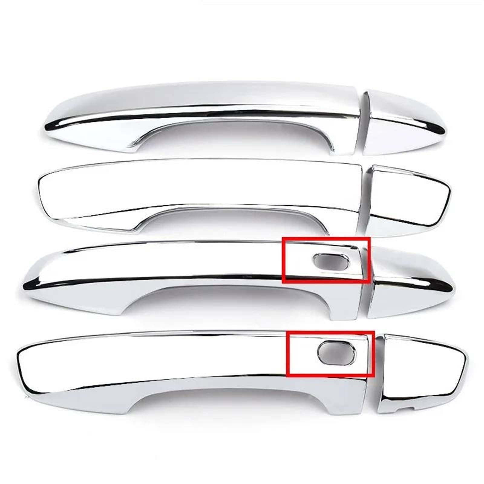 NOHEEU for VW for Tiguan MK2 2020 2019 ABS Chrome Car Door Handle Protection Cover Trims Exterior Modification Sticker(Smart Hole)
