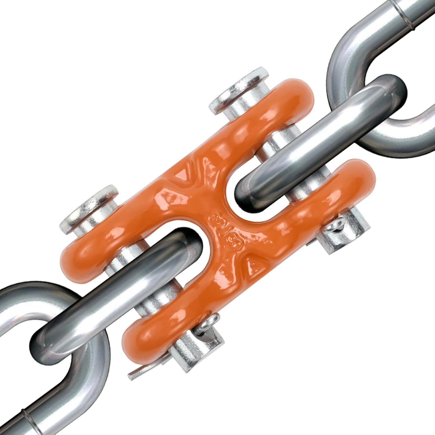 Leero 4 Pack 3/8" Double Clevis Link, G70 Chain Repair Links with 6,600 LBS Working Load Limit, Twin Clevis Link for Trucks, Trailers, Warehouses and Seaports - Image 5